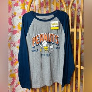 NWT Peanuts Charlie Brown Raglan Long-Sleeve Tee XXL